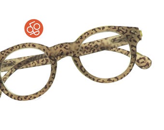 Occhiali da lettura di design con stampa leopardata - Lunetloop - Design francese - Piccola serie artigianale - Stile vintage e chic