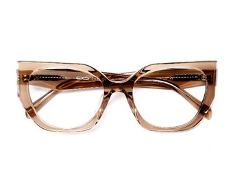 Occhiali da vista oversize da donna - Montatura in acetato a forma di farfalla - Modello 6498 - Occhiali chic e di tendenza - Disponibili in 4 colori