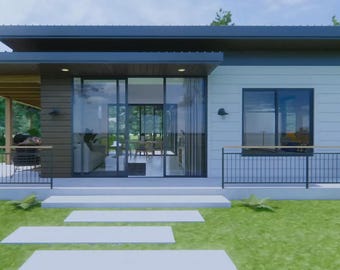 Modern Tiny House Plan: 7m x 9m, 4 Bed, One Story (PDF Download)