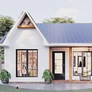 Modern Cottage House Plan: 1 Bed, 815 sq ft (PDF Floor Plan)