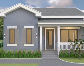2 Bedroom Tiny House Plan: Modern Backyard Office (PDF & CAD Files)