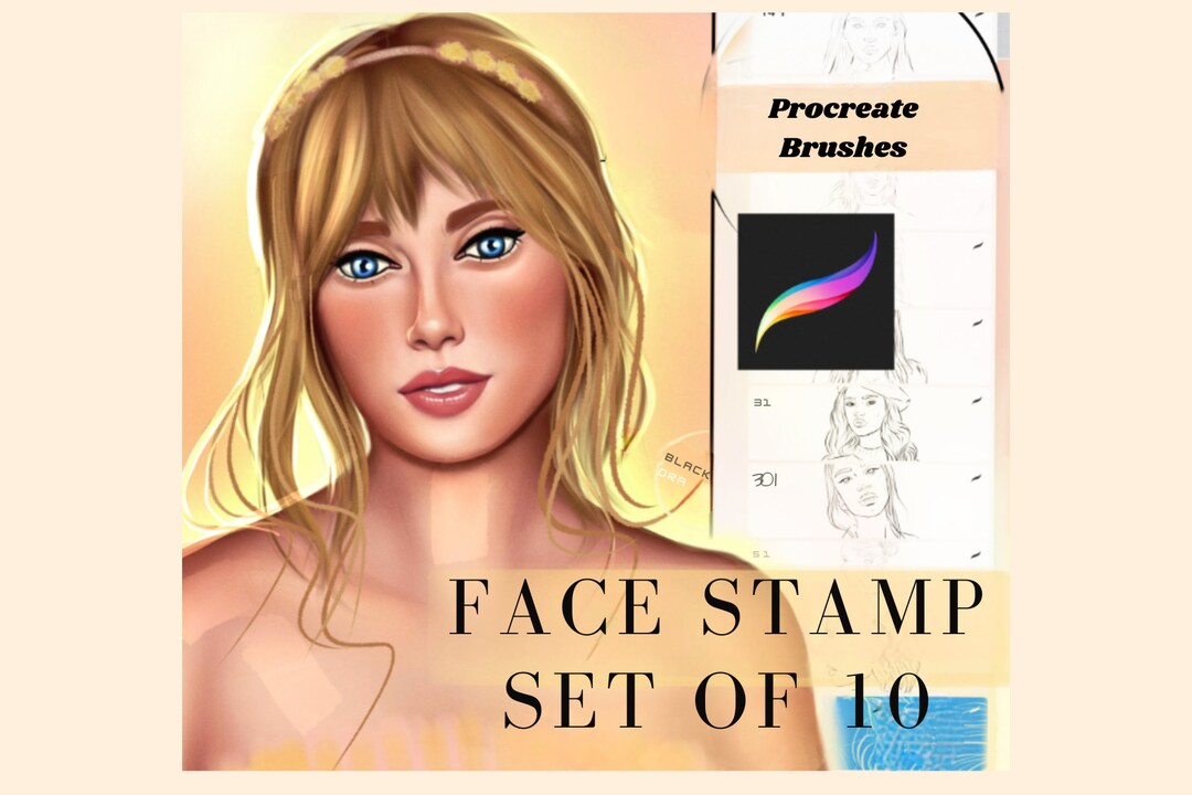 Procreate Face Stamps Procreate Portrait Brushes Procreate Etsy