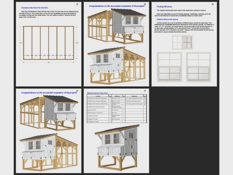 5x6 Chicken Coop & Run Enclosure Plans | DIY Chicken Coop Plans ...