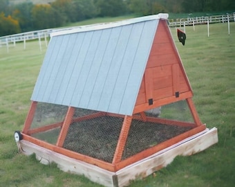 Portable Easy Chicken Coop Plan, A-Frame Chicken Coop House Design Plans, PDF Download, Chicken Coop Tractor Hen House Woodworking Plans