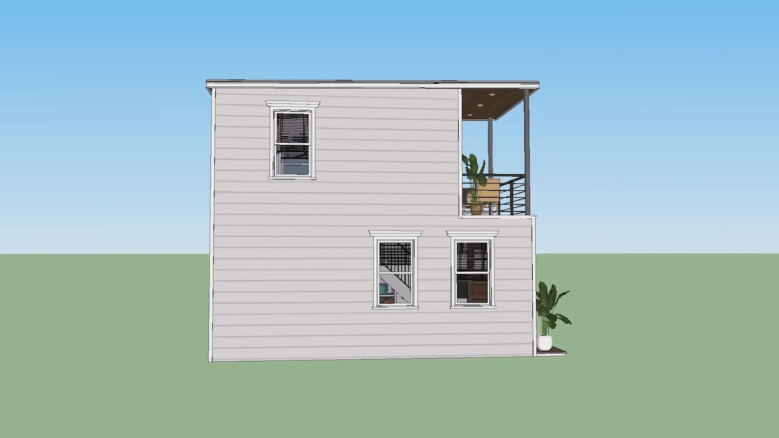Modern Two-story Tiny House Plan: 1 Bed, 1 Bath (PDF Floor Plan) - Etsy