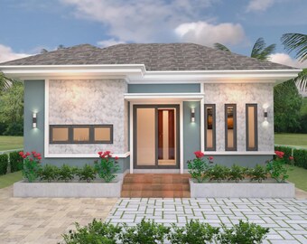 Modern 3 Bedroom House Plan: 10m x 13m (PDF & CAD File)