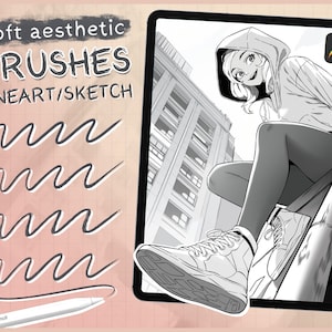 Procreate Aesthetic LineArt Brushes, Procreate Portrait Brushes, Procreate Brushes, Procreate Lineart Brush Set, Digital Art, Digital Sketch