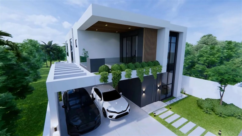 Modern House Plans With Swimming Pool: 5 Bedroom, 2-story (PDF Download ...