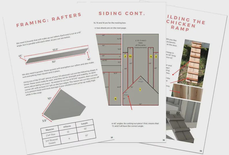 Chicken Coop Plans With Attached Run [13-21 Chickens] - Hen House - PDF ...