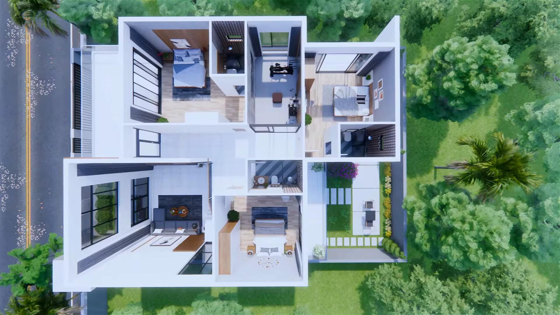 Modern 4 Bedroom House Plan With Pool (PDF Digital Download) - Etsy