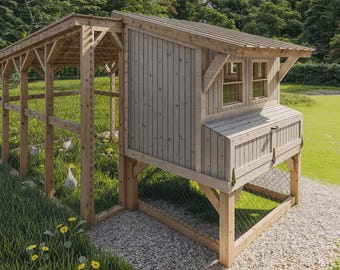 5x6 Chicken Coop & Run Enclosure Plans | DIY Chicken Coop Plans | Chicken Pen Plans | Chicken Coop Designs | Step by Step Guide