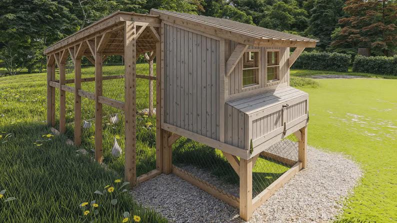 5x6 Chicken Coop & Run Enclosure Plans | DIY Chicken Coop Plans ...