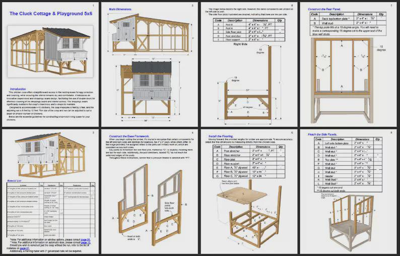 5x6 Chicken Coop & Run Enclosure Plans | DIY Chicken Coop Plans ...