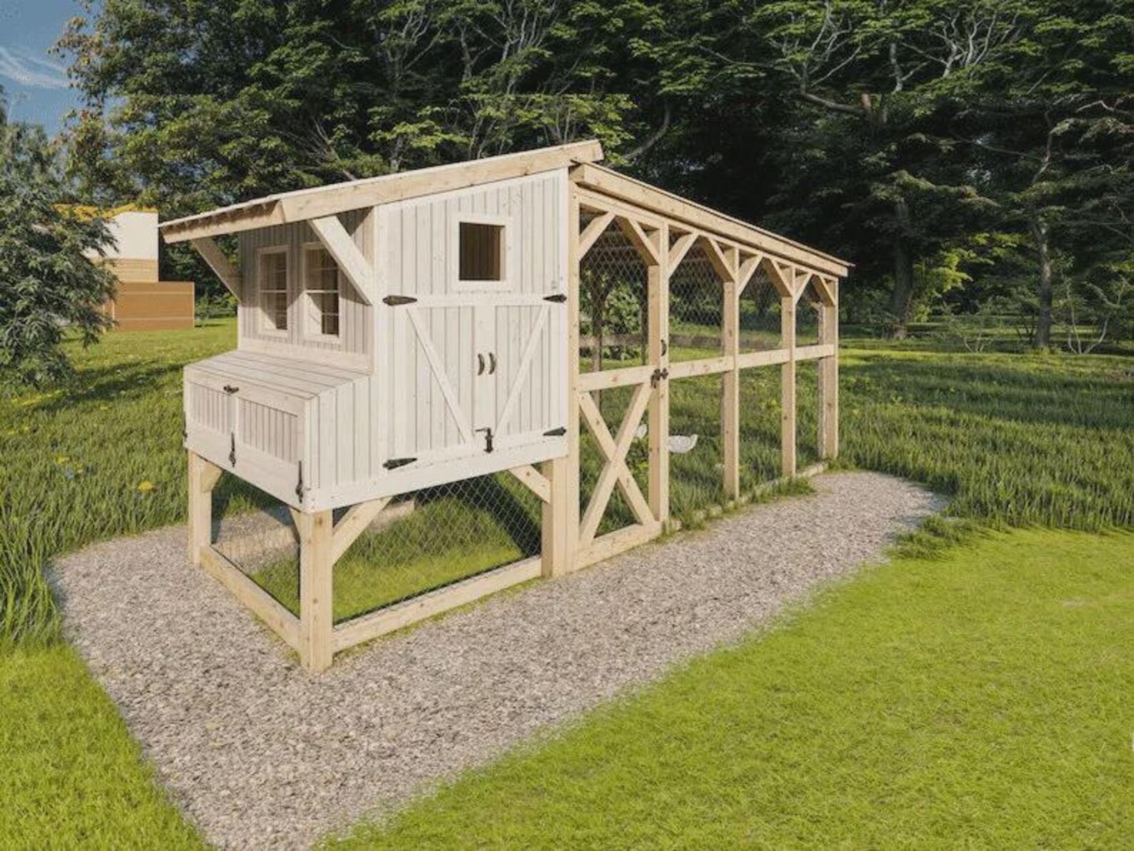 5x6 Chicken Coop & Run Enclosure Plans | DIY Chicken Coop Plans ...
