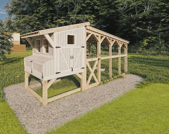 5x6 Chicken Coop & Run Enclosure Plans | DIY Chicken Coop Plans | Chicken Pen Plans | Chicken Coop Designs | Step by Step Guide
