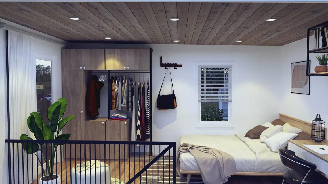Modern Two-story Tiny House Plan: 1 Bed, 1 Bath (PDF Floor Plan) - Etsy