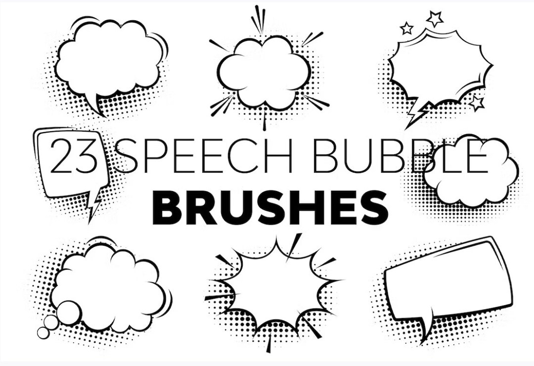 23 Procreate Speech Bubble Brushes Procreate Brushes Etsy