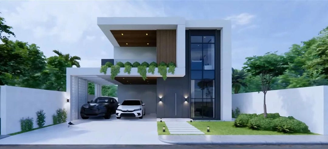Modern House Plans With Swimming Pool: 5 Bedroom, 2-story (PDF Download ...