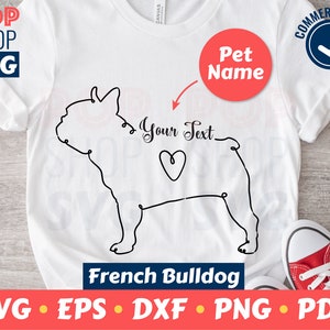 Französische Bulldogge SVG/ Plotterdatei/ mit Herz und Text Vorlage/ Digitale Vektordatei/ Cricut/ Silhouette/ Laser Cut/ Download/Cutable