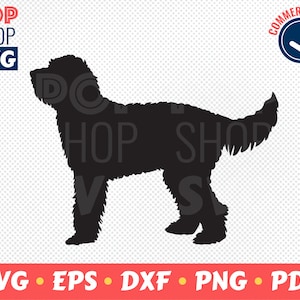 Labradoodle Side Standing Silhouette SVG / Archivo de corte / Plantilla de licencia comercial / Archivo vectorial digital / Cricut / Silueta / Corte láser /