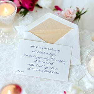 Handgeschriebene Hochzeitskorrespondenzkarten - Einladungen, Dankesnotizen, Gastbotschaften, Elegante Andenken- Schreibschrift Auf Bestellung
