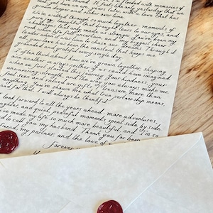 Lettere scritte a mano con carta pergamena, poesie scritte a mano, lettera scritta a mano, lettera vintage, lettera medievale, regalo personalizzato