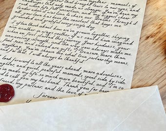 Handwritten Letters with Parchment Paper, Handwritten Poems, Handwritten letter, Vintage Letter, Medieval Letter, Personalised Gift