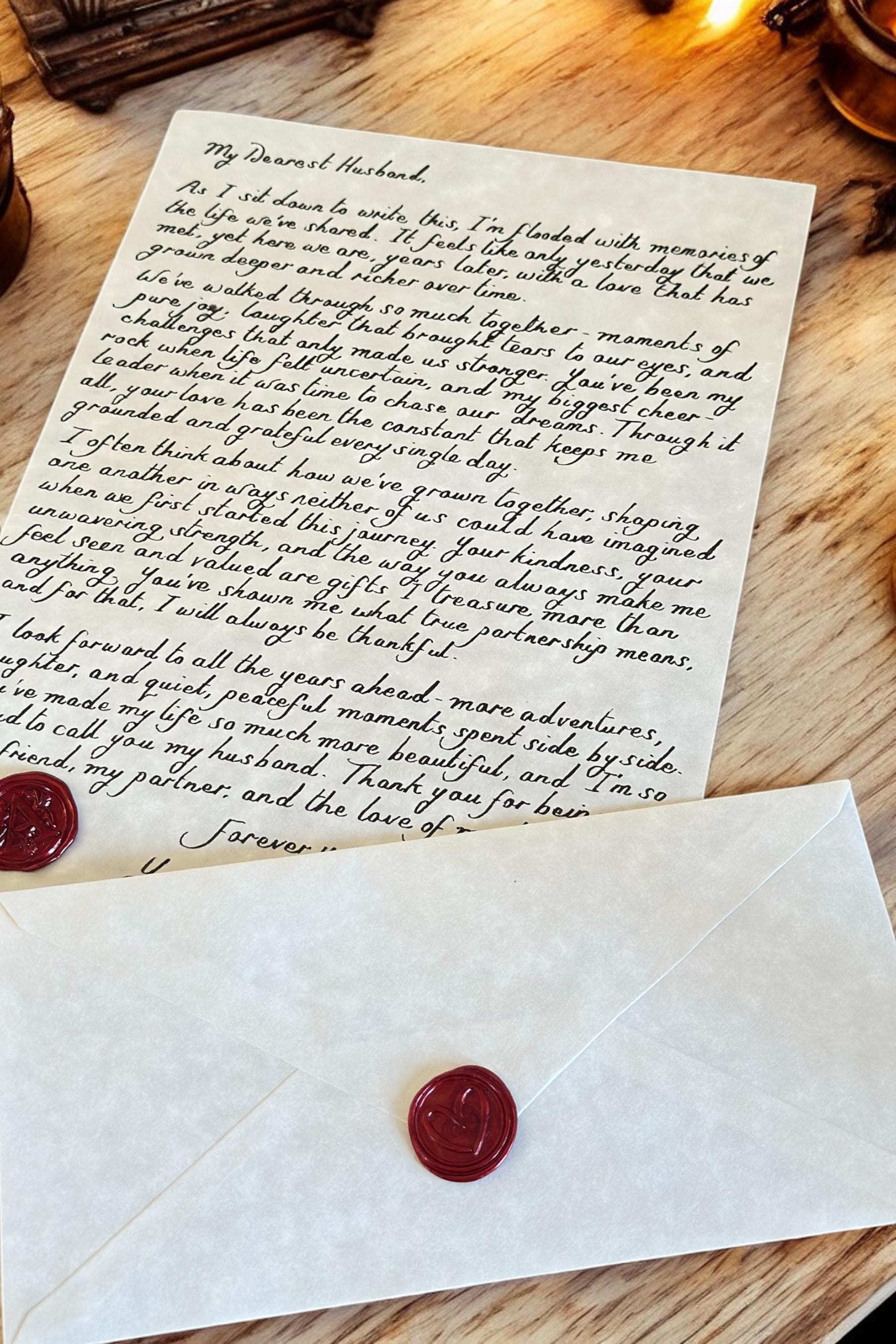 羊皮紙に手書きの手紙：パーソナライズされたヴィンテージスタイル - Etsy 日本, image size:1800x2700