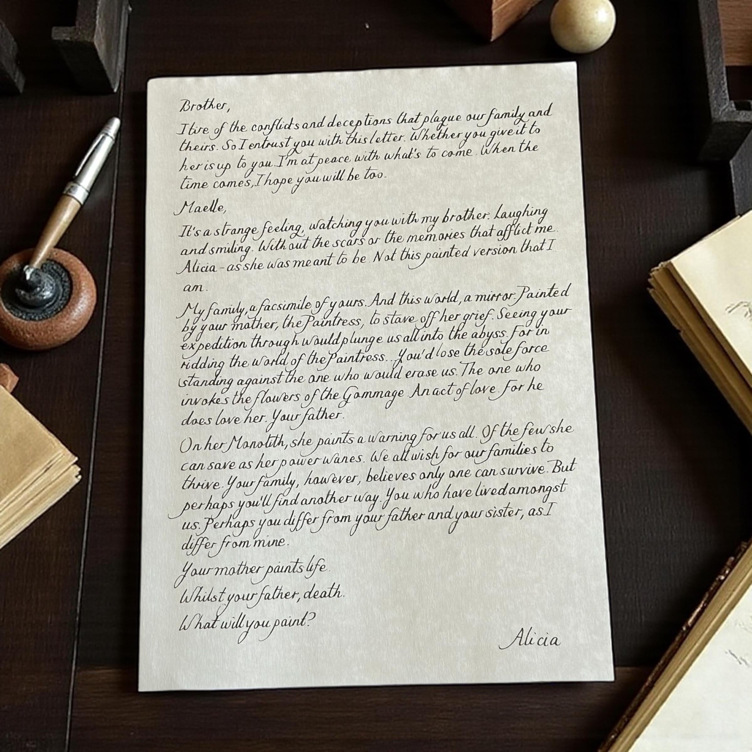 Alicia’s Handwritten Letter to Verso Clair Obscur Expedition 33 Etsy