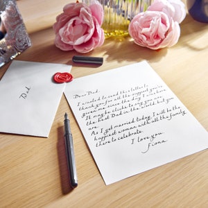 Luxury Handwritten Letter with Wax Seal. Wonderful Keepsake for Weddings, Anniversary, Birthdays or Love Letter. Forever Gift for loved ones A5 Smythson White