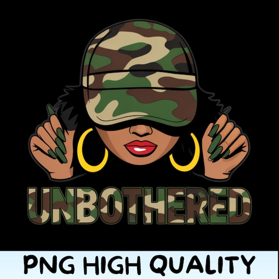 Unbothered Melanin Black Woman PNG | African American Black History Month Clipart