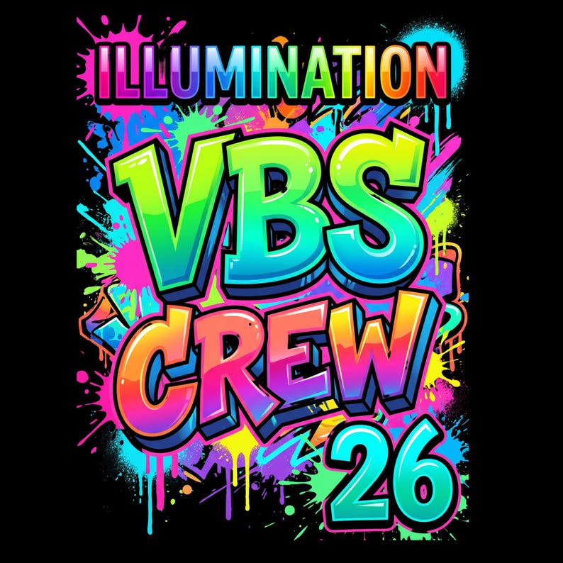 Vbs Lettering Illumination VBS Crew 2026 PNG, Vacation Bible School Shirt Design ...