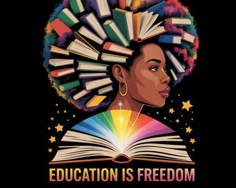 Onderwijs is vrijheid: zwarte geschiedenisboeken, png PNGEgg Digitale kunst excellentie zwart | Direct downloaden