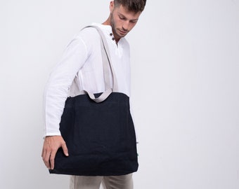 Extra Large Canvas Tote Bag Aesthetic, Shoulder Bag for Men, Personalized Weekend Bag, Wax Canvas Oversized Beach Tote Bag Waterproof