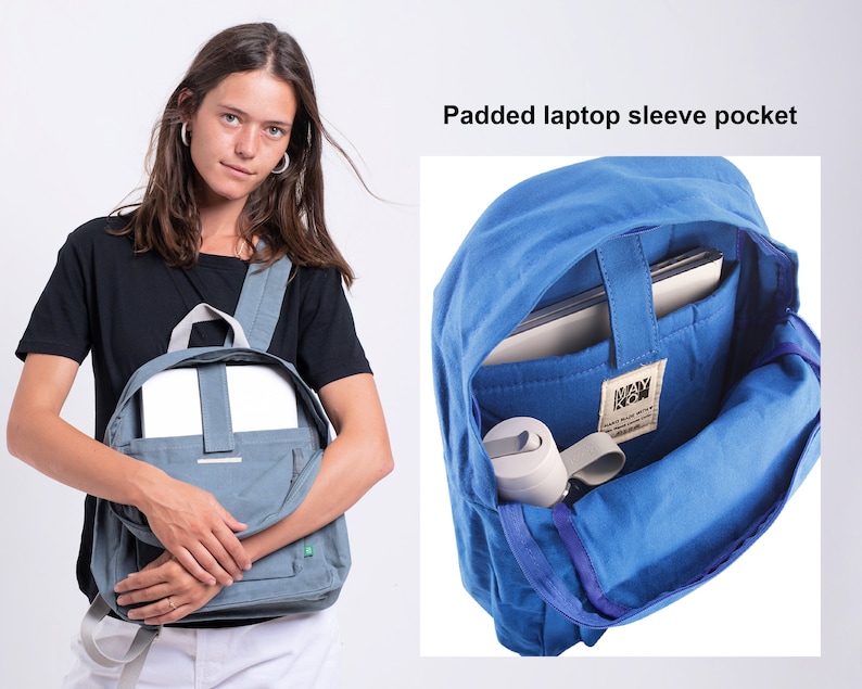 Waterproof Wax Canvas Backpack Men and Women, Custom Laptop Bag, Orange Canvas Travel Backpack Bag, Handmade Canvas Rucksack image 4