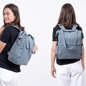 Diaper Bag Backpack, Canvas Backpack, Personalized Diaper Bag Backpack with Stroller Hooks, Convertible Backpack, Waterproof Backpack Tote image 2