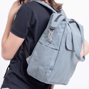 Diaper Bag Backpack, Canvas Backpack, Personalized Diaper Bag Backpack with Stroller Hooks, Convertible Backpack, Waterproof Backpack Tote image 3