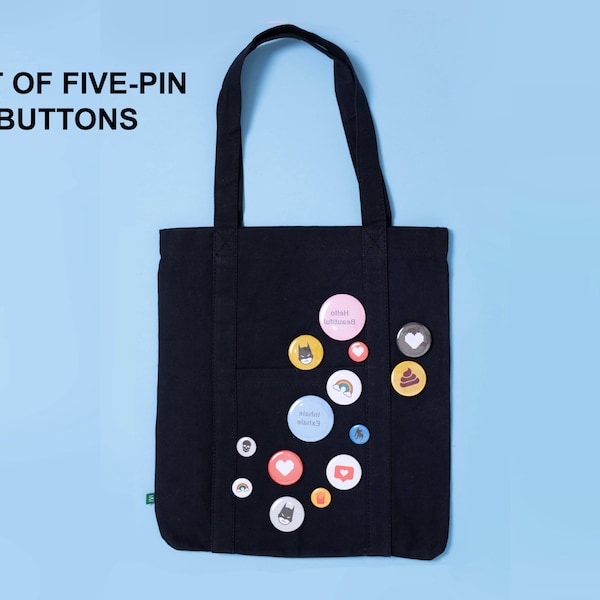 Fashionable Pins Buttons for Mayko Canvas Bags, Pin Bag For Women and Men, Personalized Bag Gift, Pin Badge Buttons