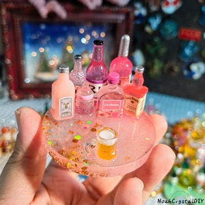 Personalized Gifts for her/Him Resin Cute Mini Bottle Phone Stand for Desk/Kawaii Phone Holder/Kawaii Phone Accessories Pink/Wine Bottle