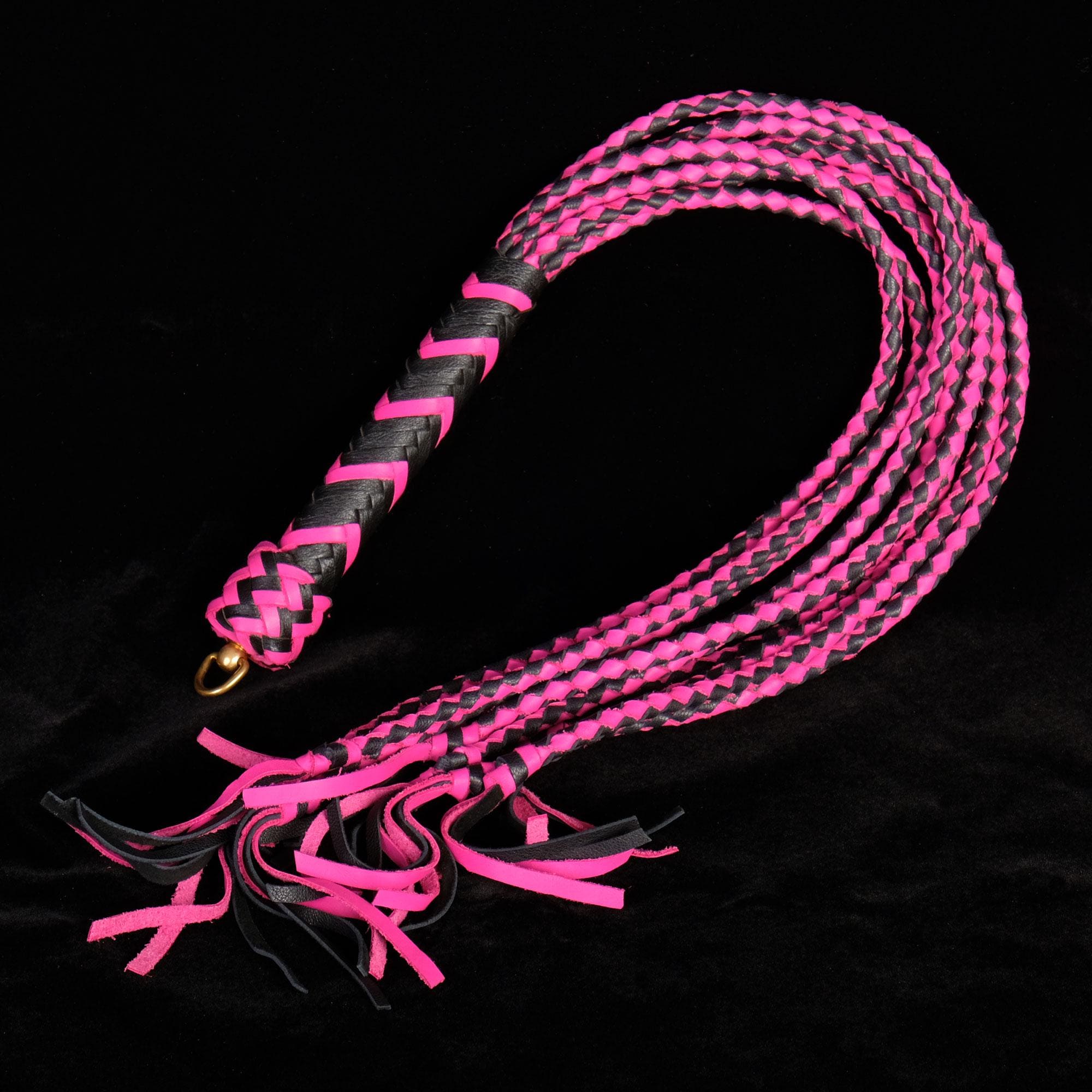 Hot Pink Flogger 9 Tails Fall, BDSM Floggers And Whips, Custom BDSM Toy Handmade Bondage Accessories, DDLG Women Submissive Impact Play Tool