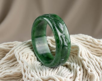 Koi Fisch Jade Ring, kanadischer Nephrit Jade Ring, Handgefertigter Koi Fisch Ring, Natur Inspirierter Schmuck - J80