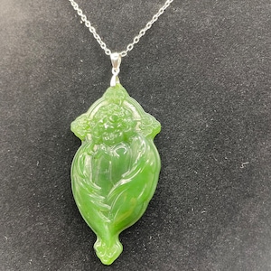 Canadian Nephrite Jade Pendant,Angle Jade Necklace
