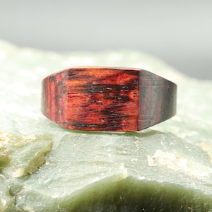 Cocobolo Ring-Wooden Wedding Band-WoMens Ring-Classic Natural Ring-Flaming Ring