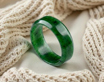 Minimalist Jade Ring, kanadische Nephrit Jade Band, handgemachte grüne Jade Band, Schlichter BC Jade Ring, Unisex Versprechen Ring,J87