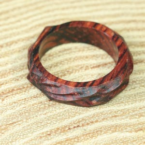 Mountain Wood Ring-Wood Wedding Ring-Cocobolo Wood Jewelry Ring-Mens&Womens Ring-Classic Natural Ring