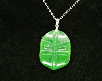 Collier pendentif en jade de la Colombie-Britannique de style viking, amulette en jade vert d'inspiration nordique