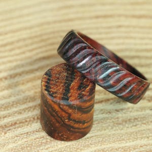 Wood Wedding Ring-Cocobolo Wood Jewelry Ring-Mens&Womens Ring-Classic Natural Ring-R6