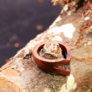 Handcrafted Black Walnut Ring – Wide Wooden Band – Natural Wood Jewelry – Unique Carved Ring – Minimalist Gift – Organic Statement Ring