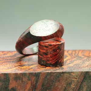 Cocobolo Ring-Wooden Wedding Band-WoMens Ring-Classic Natural Ring-Flaming Ring