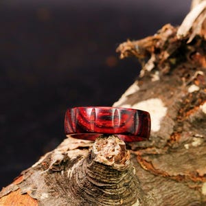 Handcrafted Cocobolo Wood Ring – Unique Minimalist Wooden Band – Natural Exotic Wood Jewelry – Custom Engraved Ring-Unisex Handmade Gift-R5